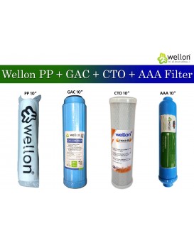 Wellon Openable 10" PP+GAC+CTO+AAA Filter Suitable for Replacement Filter cartridges for OpenFlow Under Sink RO Water Purifier System